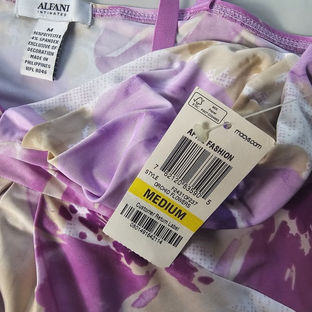 Vintage M Purple Floral Maxi Slip Dress Y2K Fairy Empire Waist Chemise Boho NWT - Picture 6 of 9